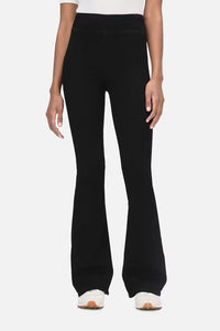 Frame Jetset Flare in Sheen Noir Denim Jean Travel Pants