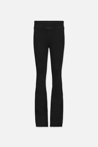 Frame Jetset Flare in Sheen Noir Denim Jean Travel Pants