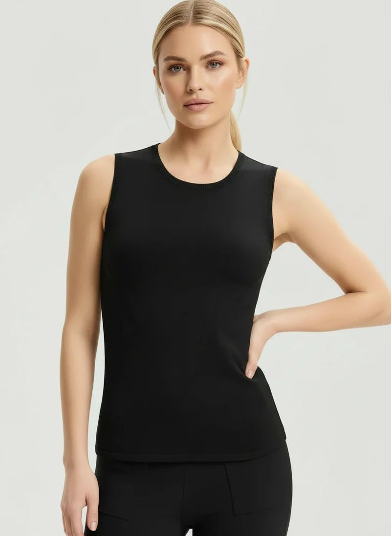 Majestic Filatures Organic Cotton Knit Crewneck Tank Coffee Latte