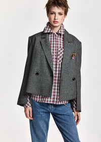 Essentiel K2CH-COMBO2 Kiana Blazer court Gris anthracite chic