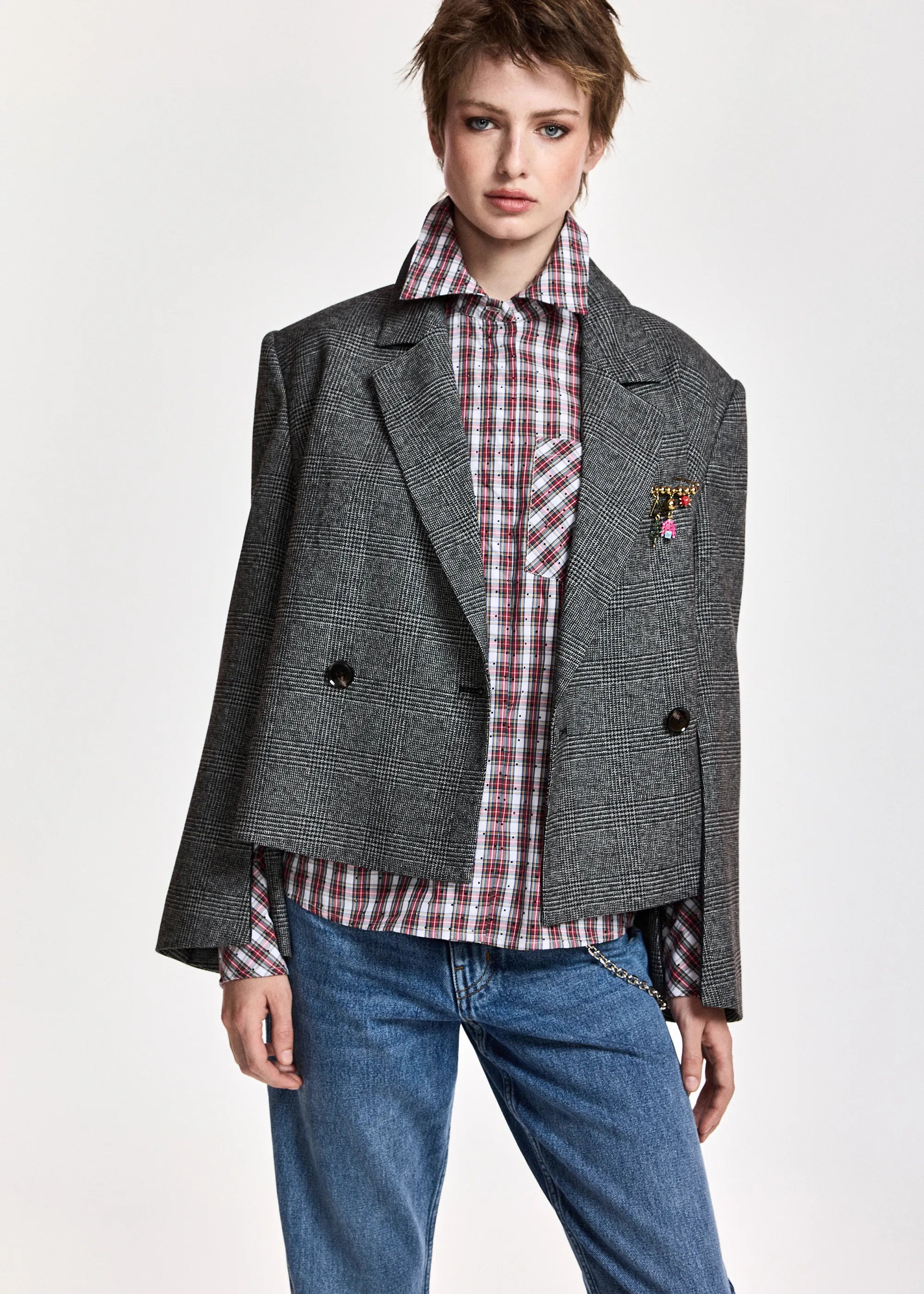 Essentiel K2CH-COMBO2 Kiana Blazer court Gris anthracite chic