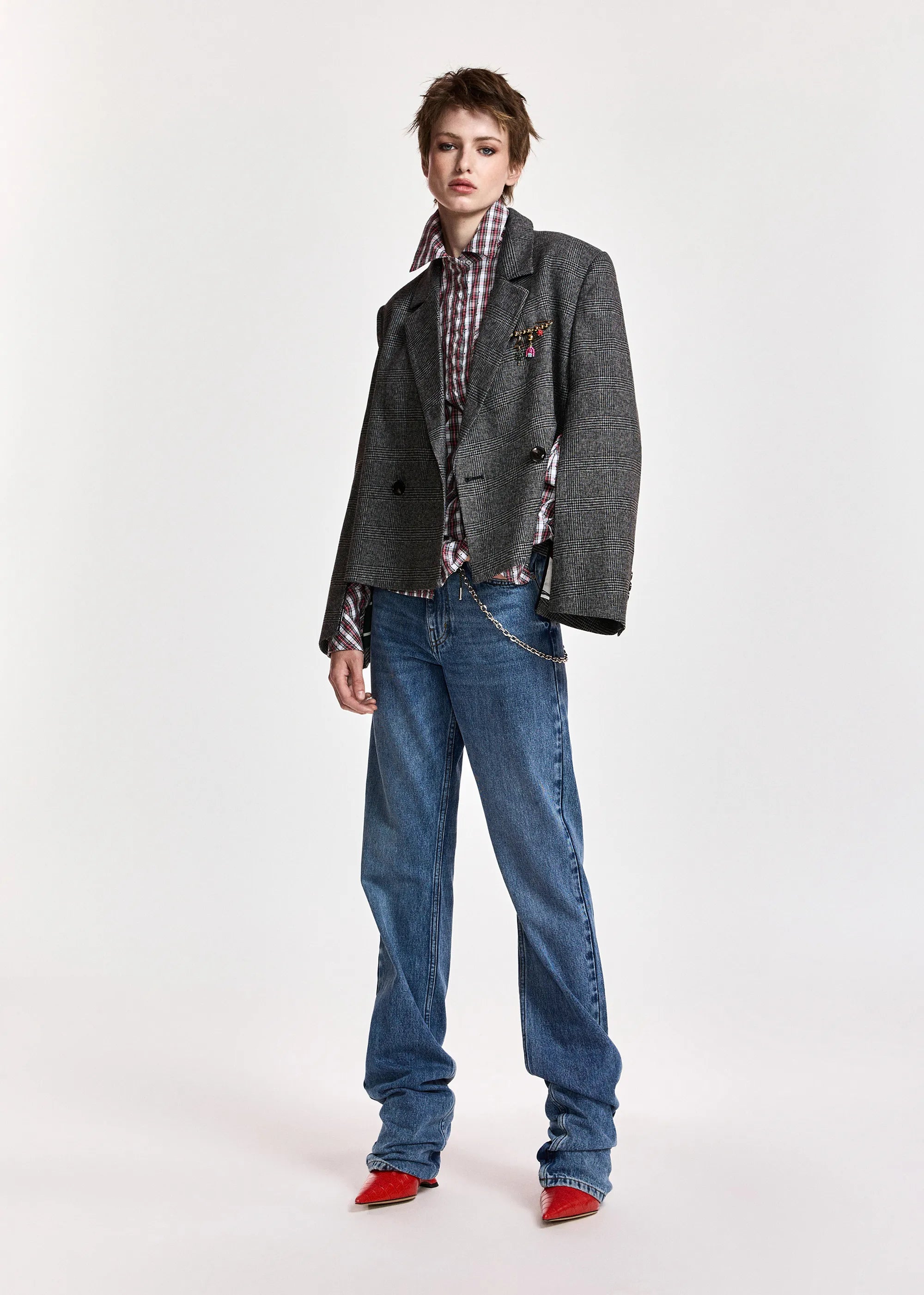 Essentiel K2CH-COMBO2 Kiana Blazer court Gris anthracite chic