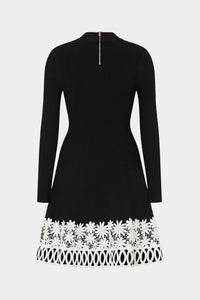 Milly Lace Trim Fit And Flare Mini Dress