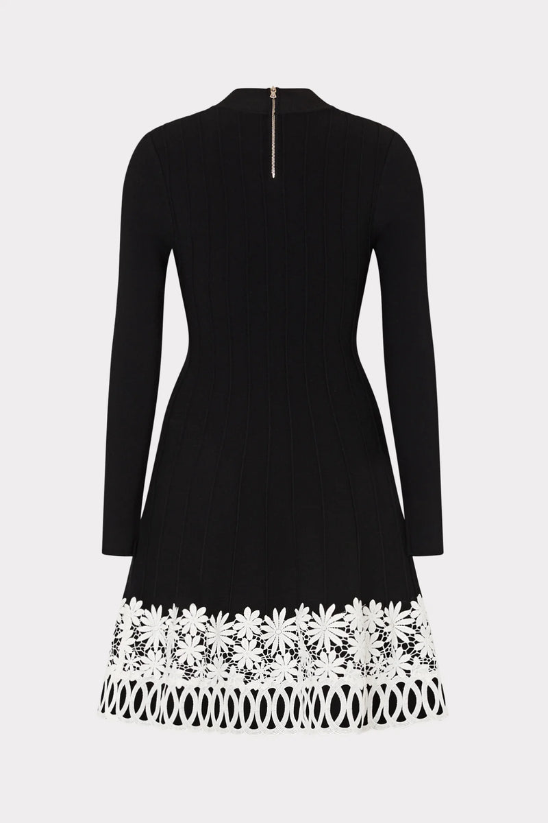 Milly Lace Trim Fit And Flare Mini Dress