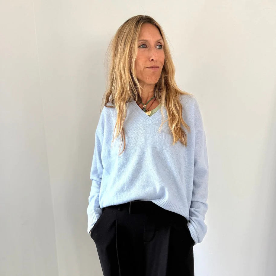 Kerri Rosenthal Deep V Neck Love Sweater