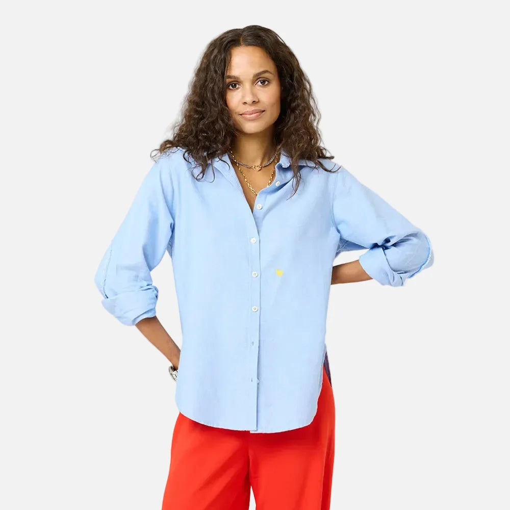 Kerri Rosenthal Mia Lightweight Oxford Shirt - Oxford Blue