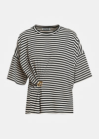 Essentiel K3BL-COMBO3 Kriss T-shirt rayé avec broche Noir