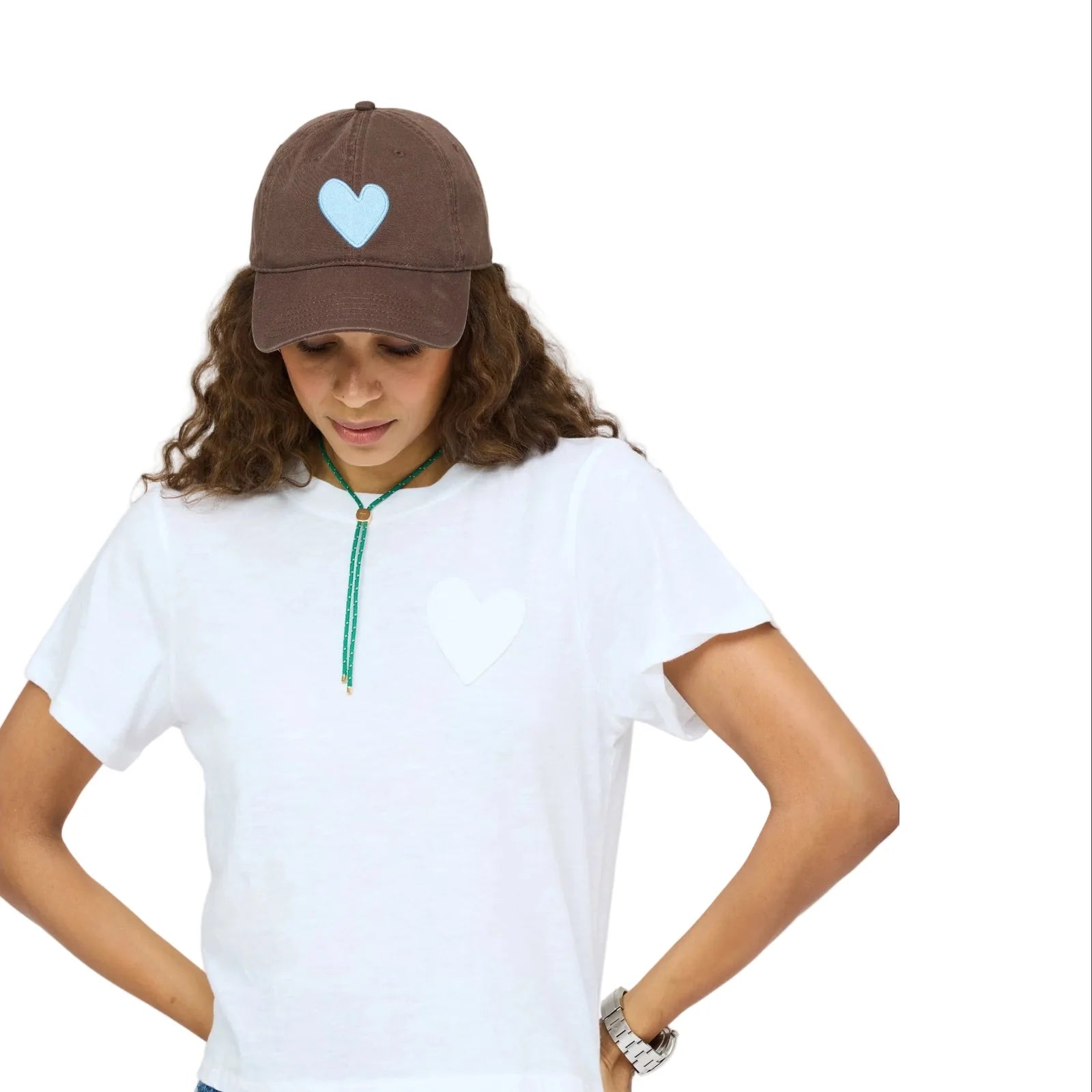 Kerri Rosenthal Imperfect Heart Hat Cocoa-Chambray