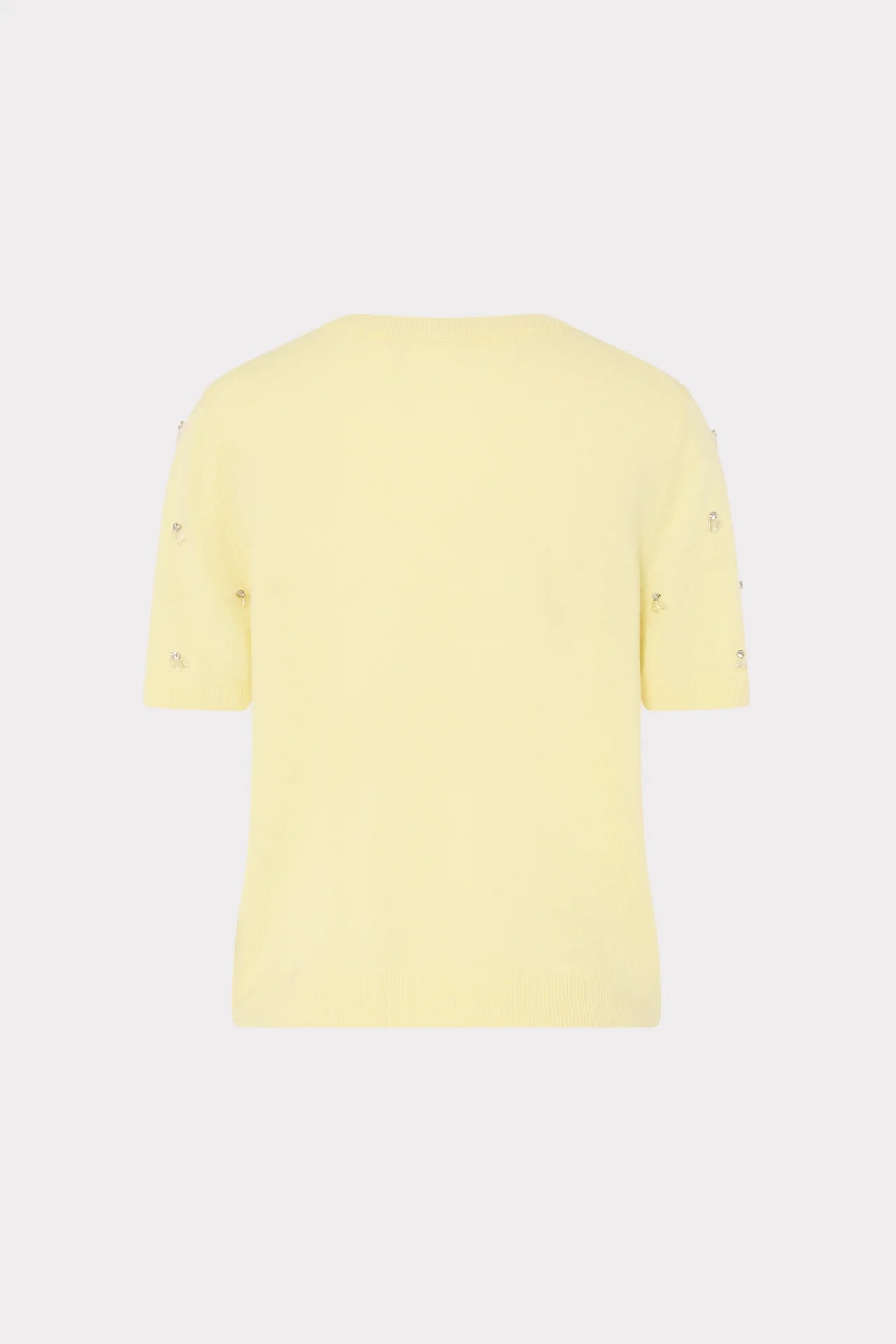 Milly Rosalyn Rhinestone Embellished Sweater Light Yellow