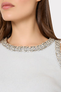 Milly Roma Crystal Embellished Sweater Roma Crystal Embellished Sweater