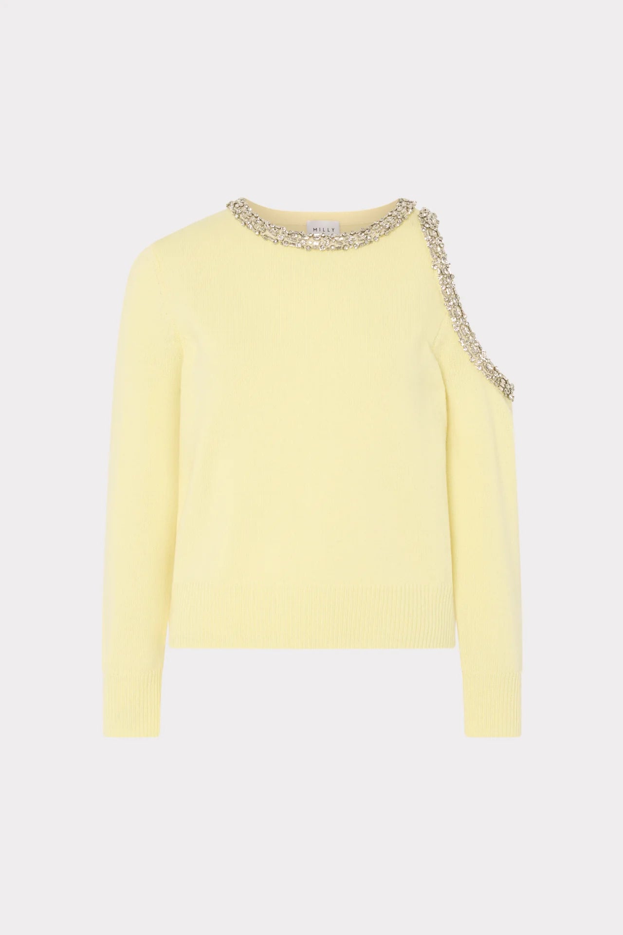 Pull orné de cristaux Milly Roma Jaune clair