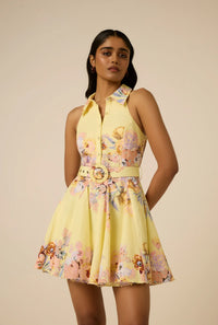 Robe courte Kysha à boucle Hemant & Nandita Jaune
