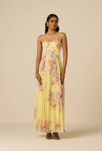 Robe longue corset Kysha Hemant & Nandita Jaune