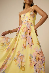 Robe longue corset Kysha Hemant & Nandita Jaune