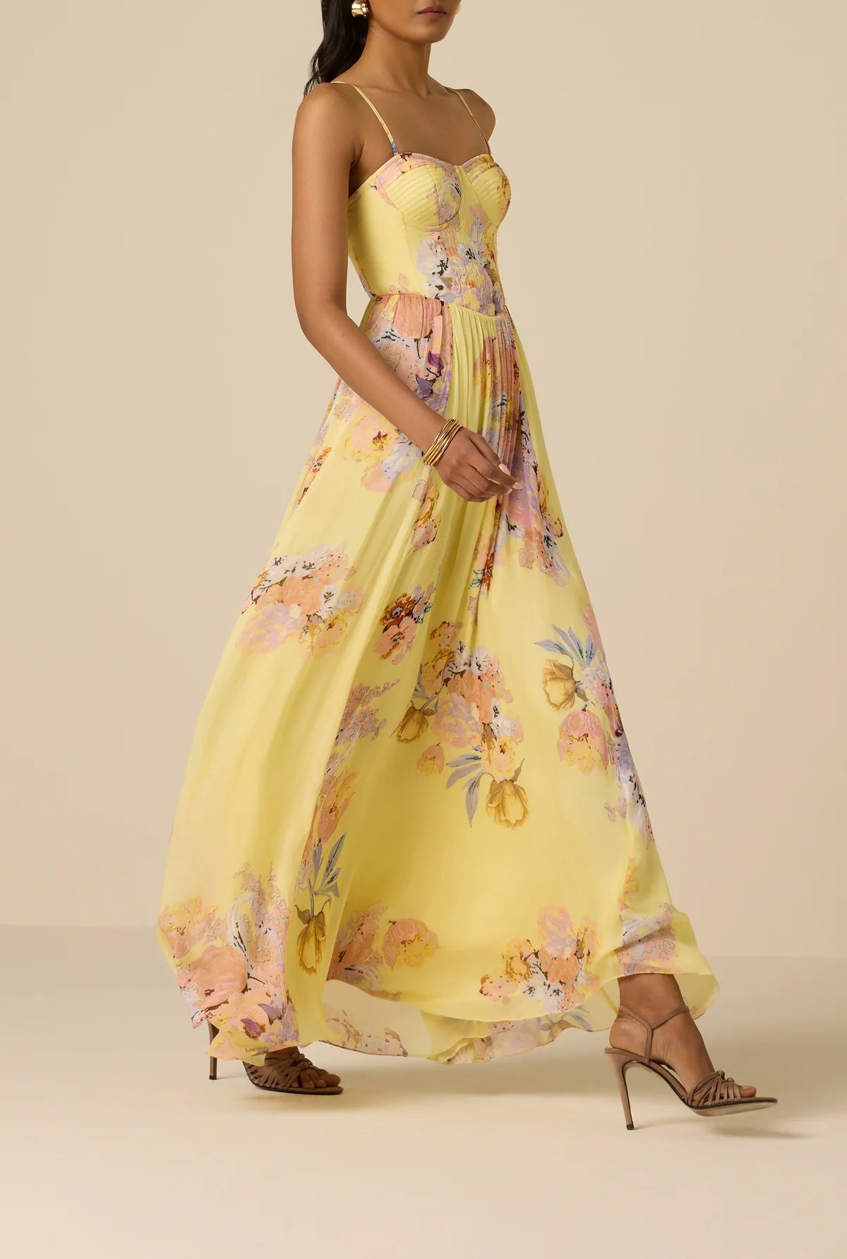Robe longue corset Kysha Hemant & Nandita Jaune