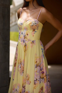 Robe longue corset Kysha Hemant & Nandita Jaune