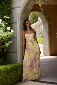 Robe longue corset Kysha Hemant & Nandita Jaune
