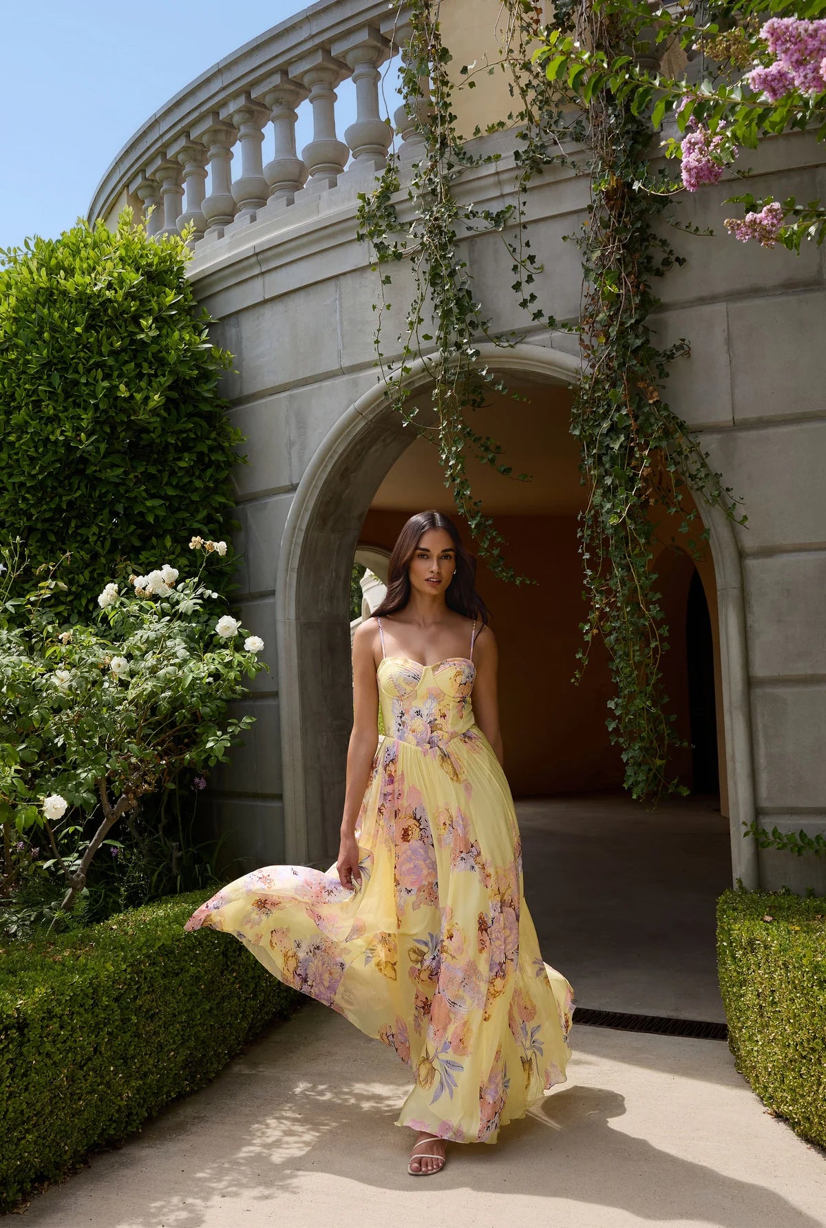 Robe longue corset Kysha Hemant & Nandita Jaune