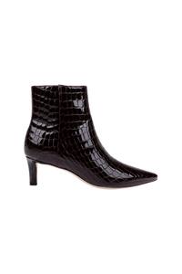 L'Agence Lilly II Kitten-Heel Bootie Deep Port Croco