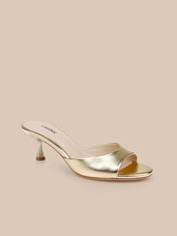 L'Agence Arleen Heels Gold Leather