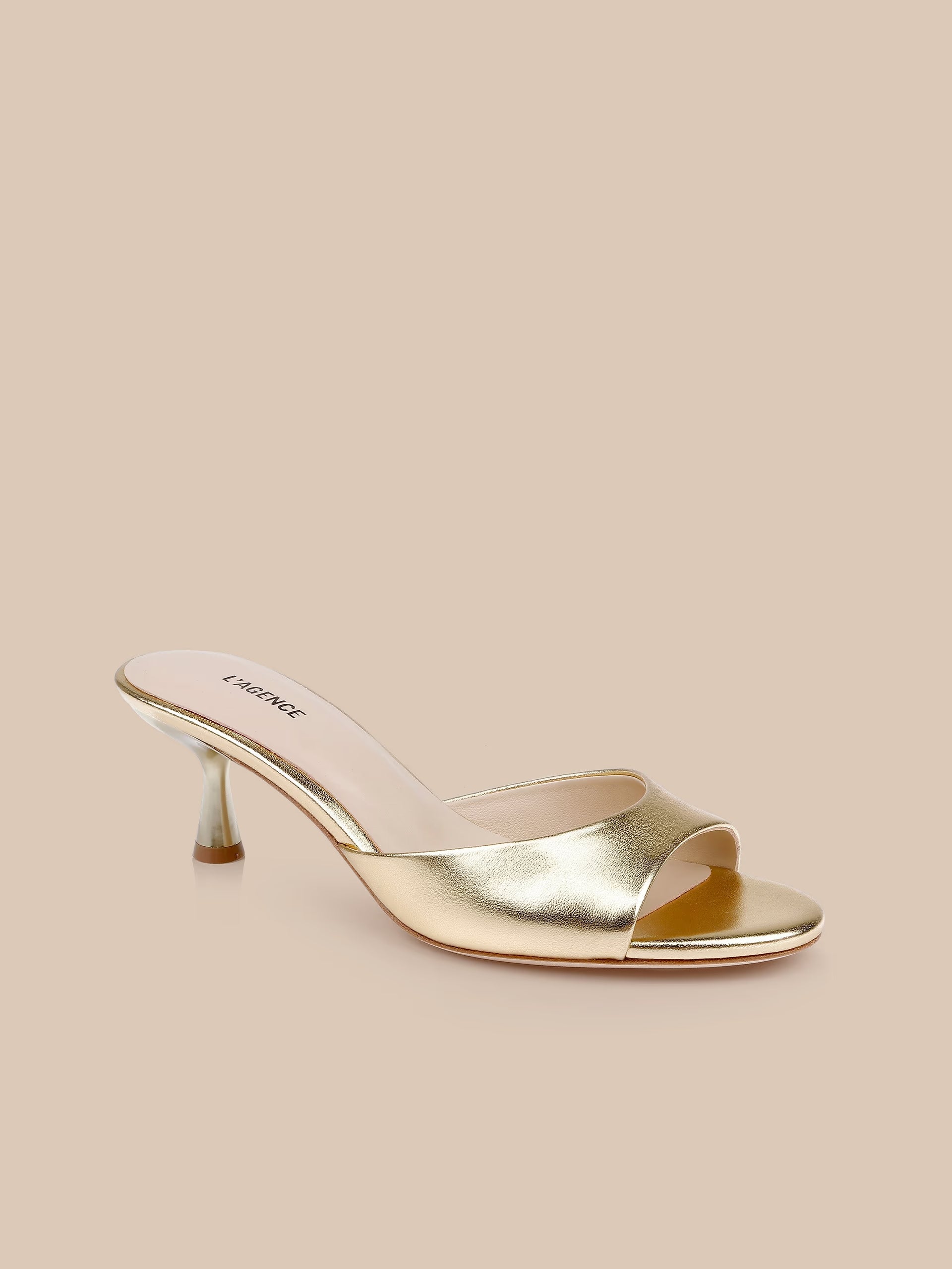 L'Agence Arleen Heels Gold Leather
