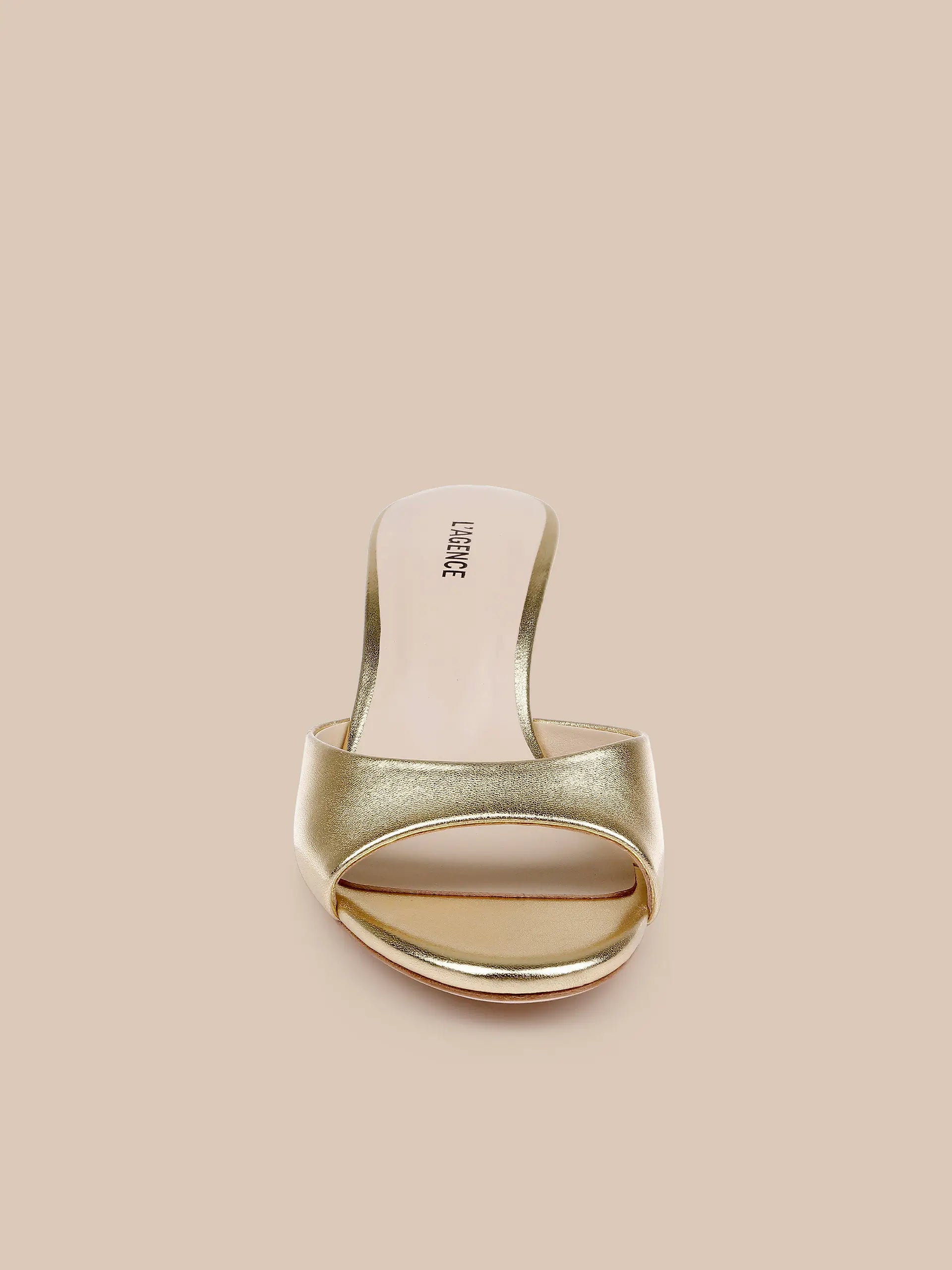 L'Agence Arleen Heels Gold Leather