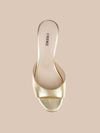 L'Agence Arleen Heels Gold Leather