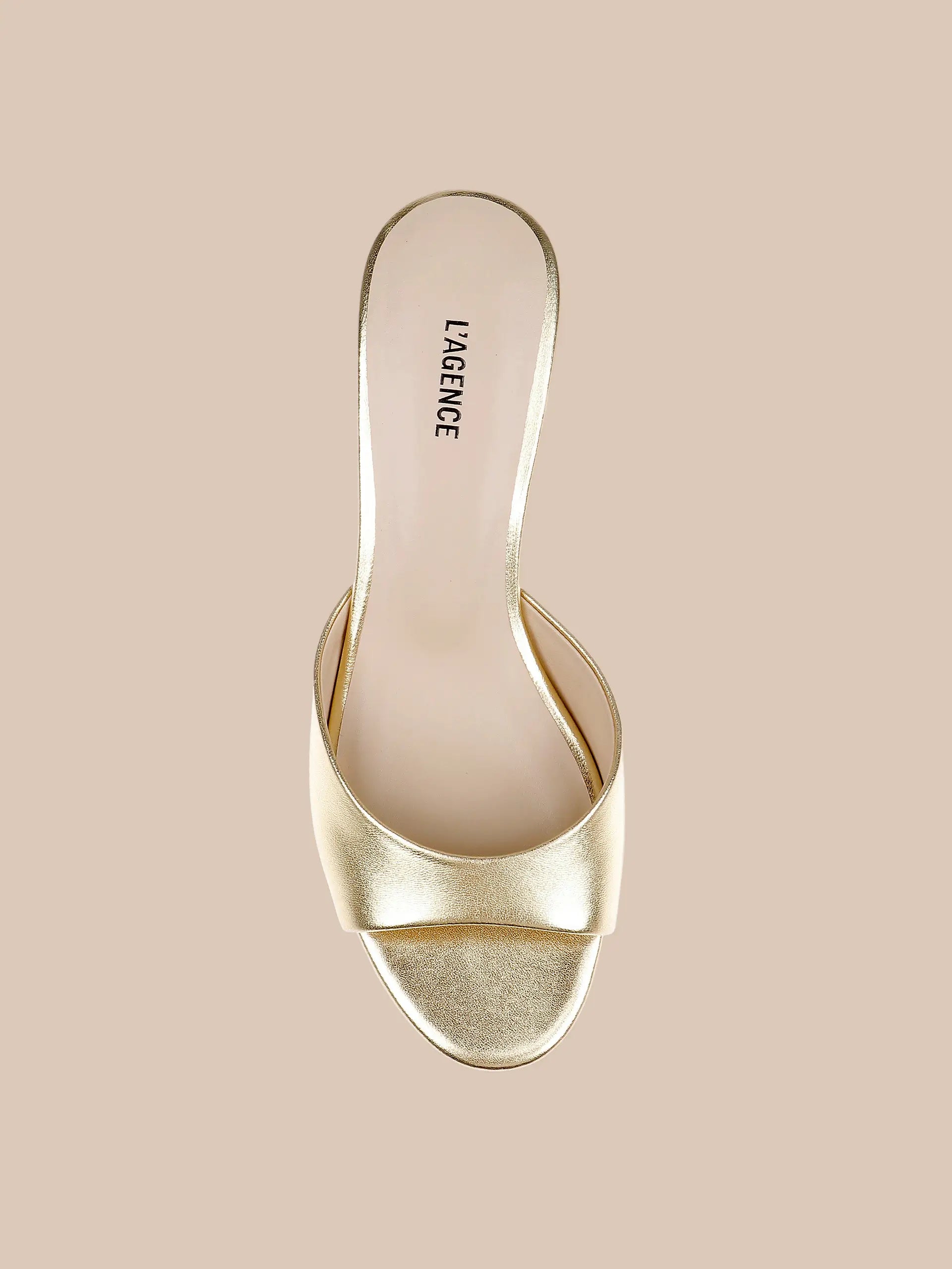 L'Agence Arleen Heels Gold Leather