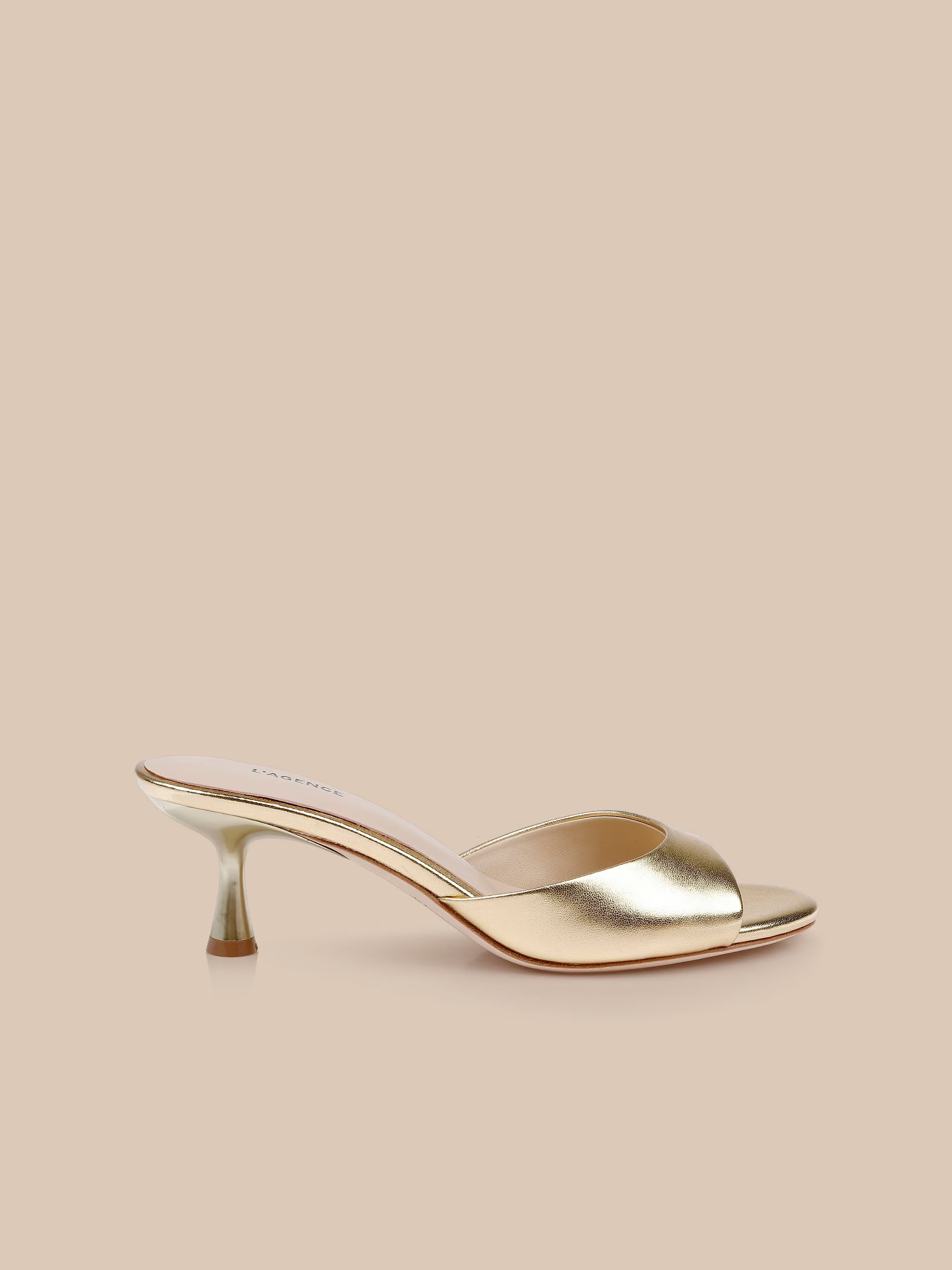 L'Agence Arleen Heels Gold Leather