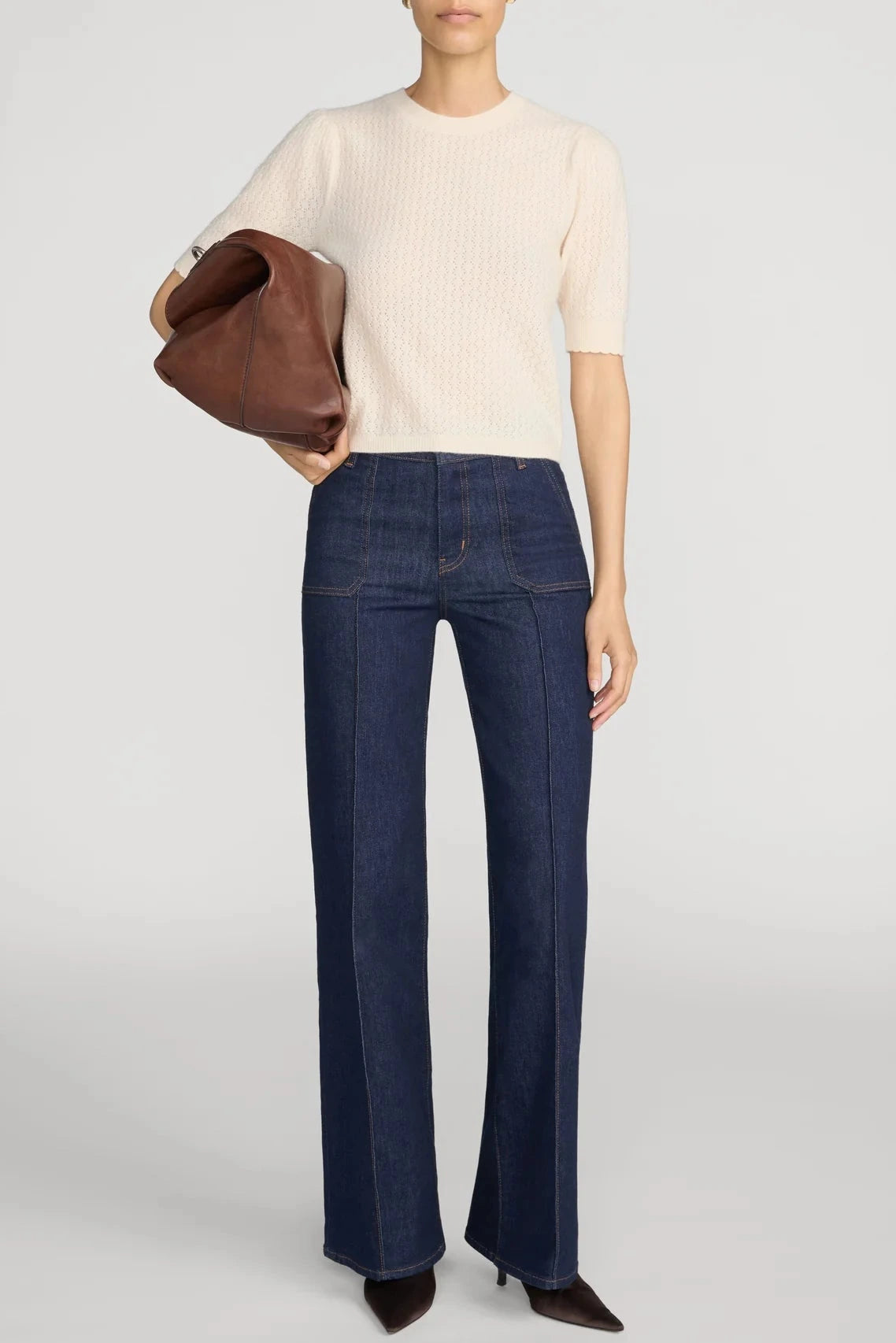 Frame Le Slim Palazzo Pintuck Pocket - Rinse