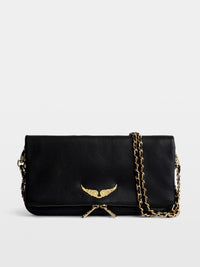 Zadig & Voltaire Rock Grained Leather Bag - Noir Gold