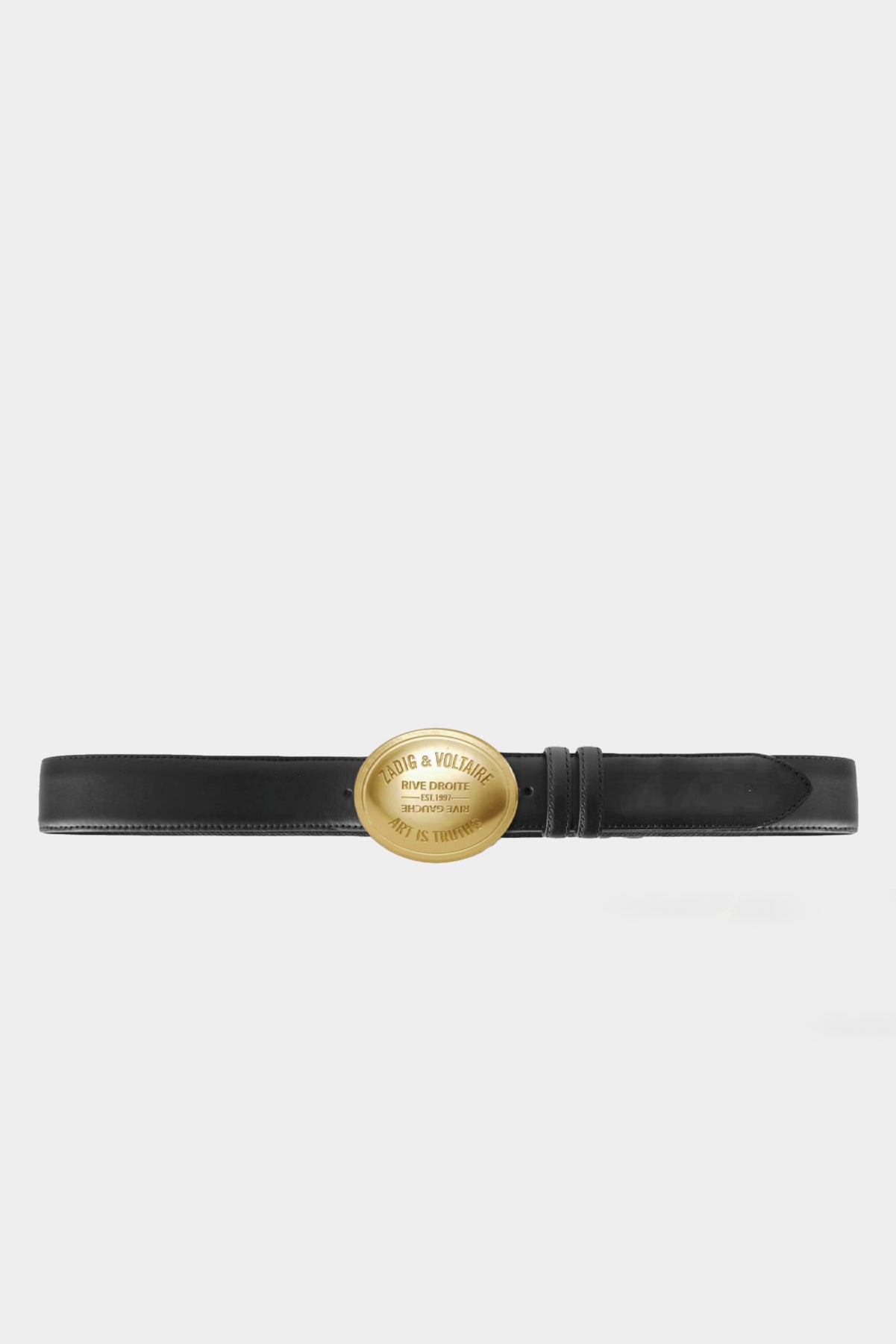 Zadig & Voltaire Colter 35mm Smooth Leather Belt - Black