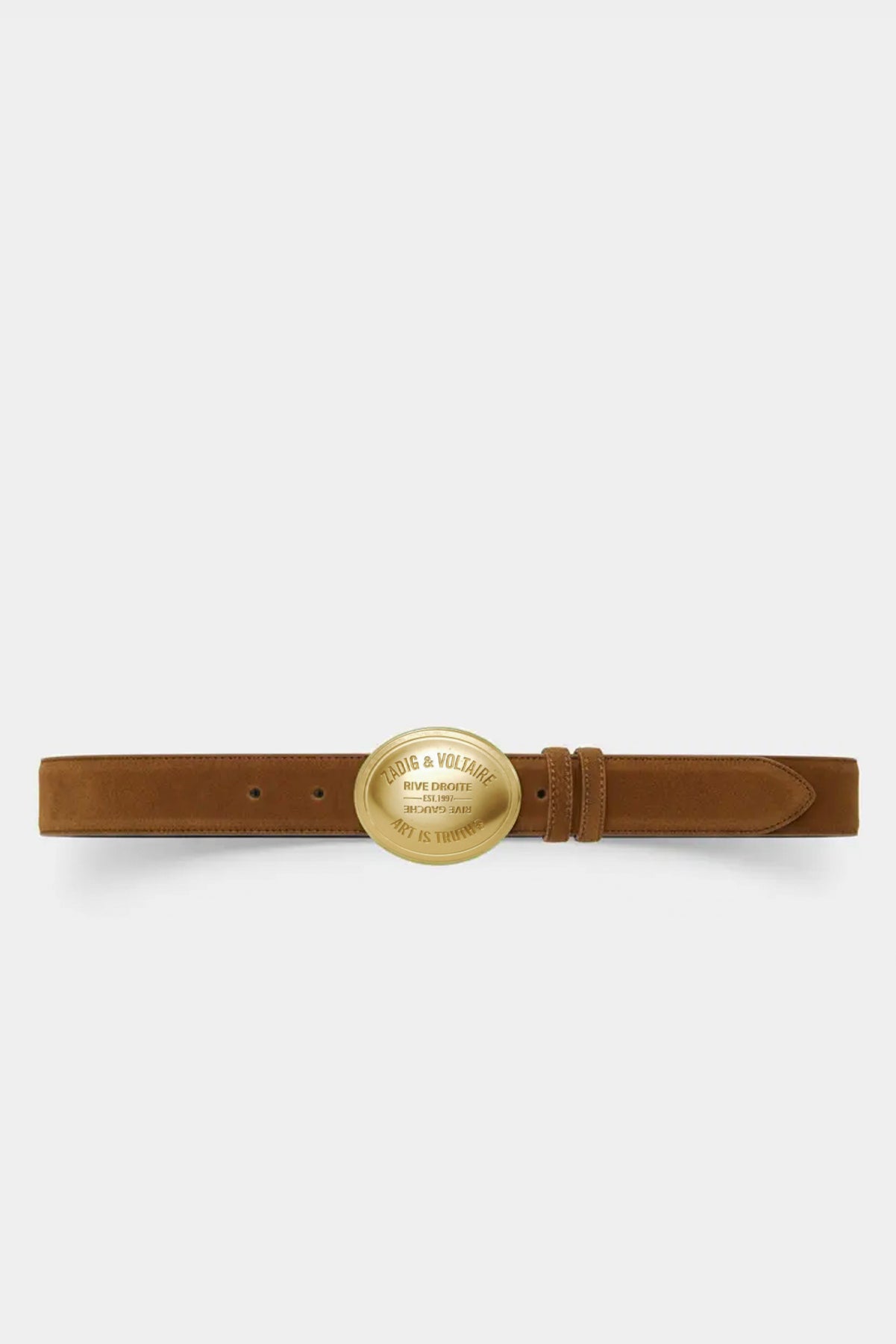 Zadig & Voltaire Colter 35mm Suede Belt - Cognac