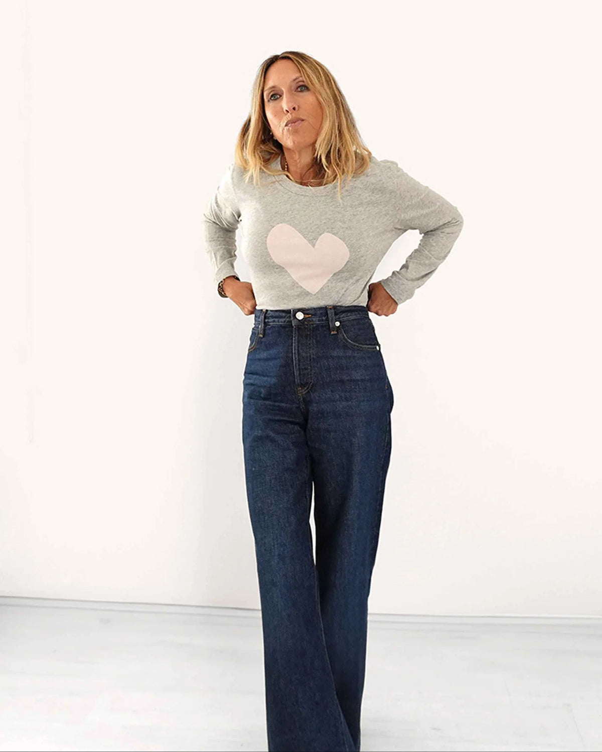 Kerri Rosenthal KR263-1183 Long Sleeve Suke Tee Heather Gray