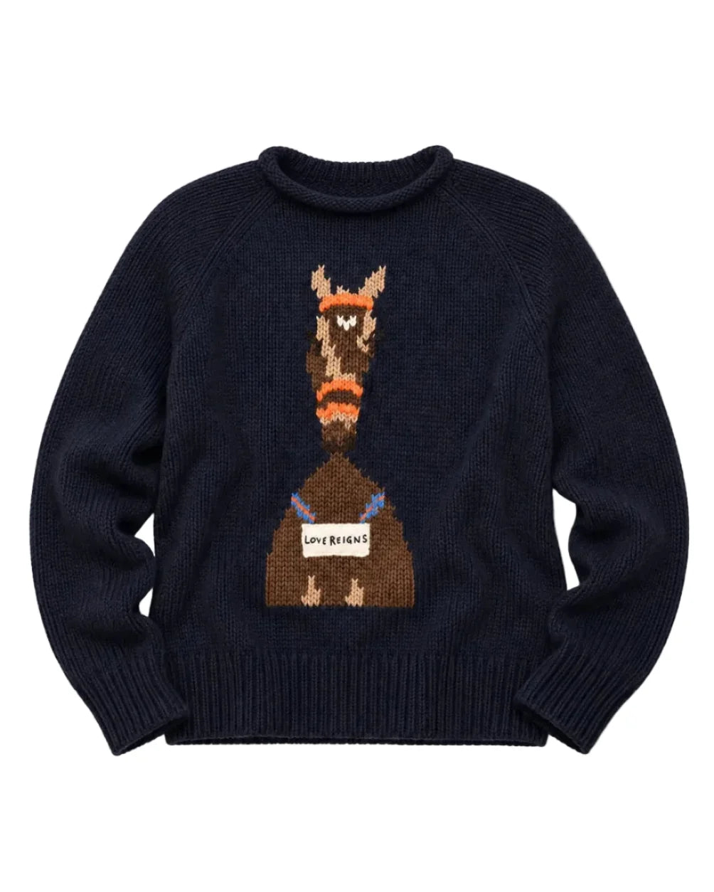 Kerri Rosenthal Roll Neck Love Reigns Sweater Indigo Blue