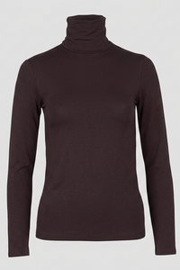 Majestic Filatures Soft Touch Long-Sleeve Turtleneck Chocolate Mousse