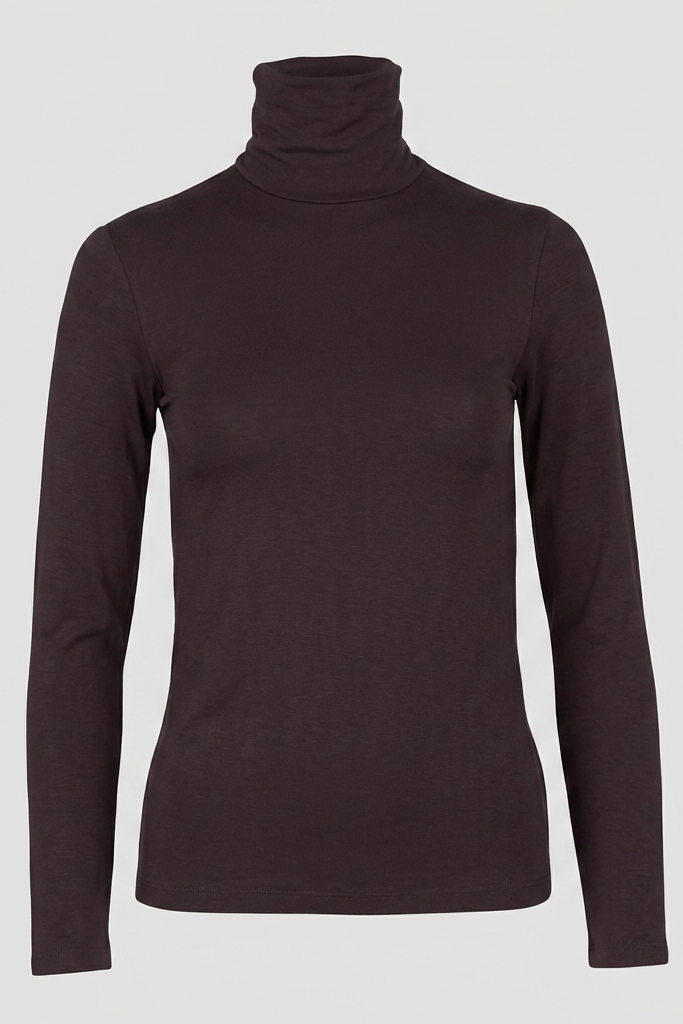 Majestic Filatures Soft Touch Long-Sleeve Turtleneck Chocolate Mousse