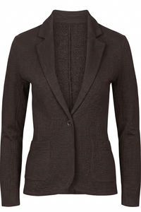 Majestic Filatures French Terry Fleece One-Button Blazer - Chocolate Mousse