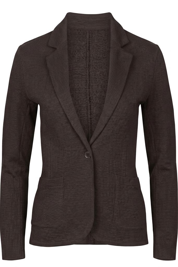 Majestic Filatures French Terry Fleece One-Button Blazer - Chocolate Mousse