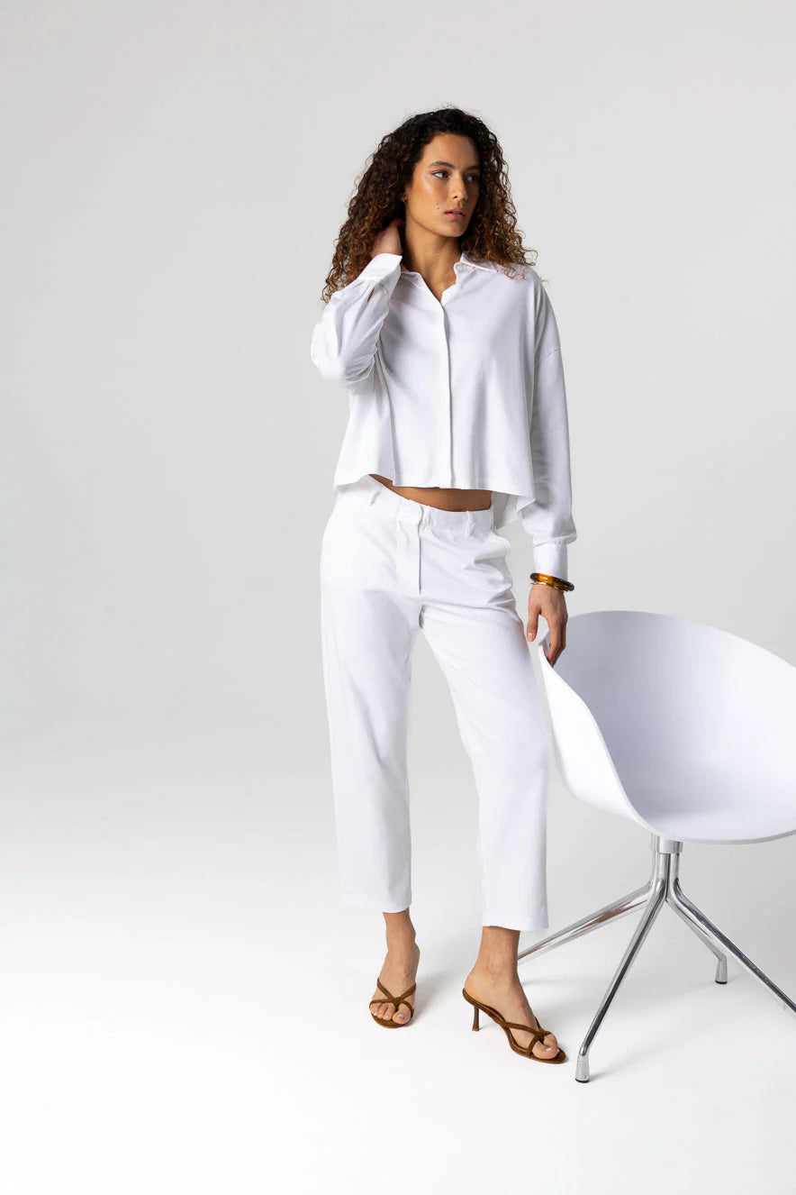 Majestic Filatures Suprima Cotton Long-Sleeve Shirt - White