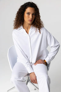 Majestic Filatures Suprima Cotton Long-Sleeve Shirt - White