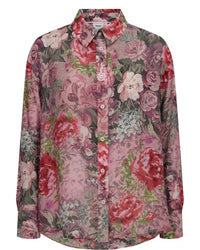 Numph Numarcelle Print Roses Shirt - Goji Berry