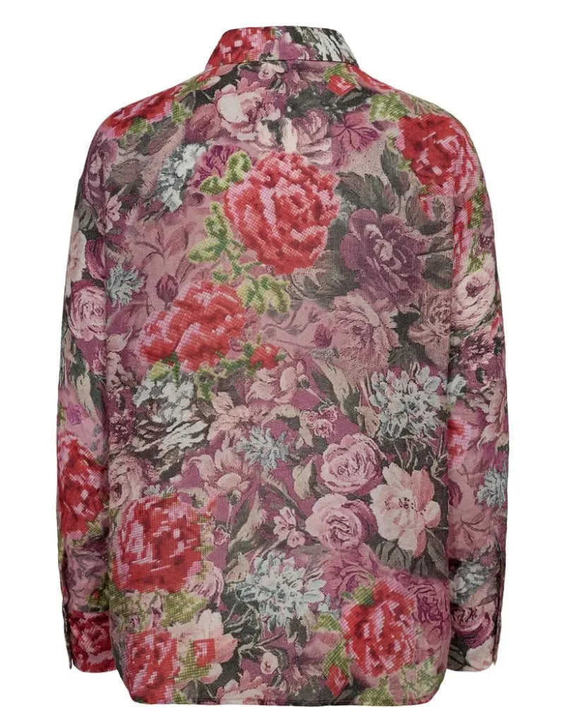 Numph Numarcelle Print Roses Shirt - Goji Berry