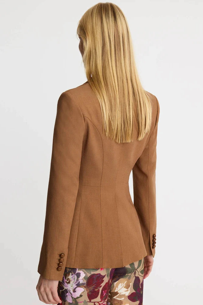 Smythe Blocked Seamed Blazer - Brown