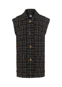 Riani Long Tweed Check Waistcoat