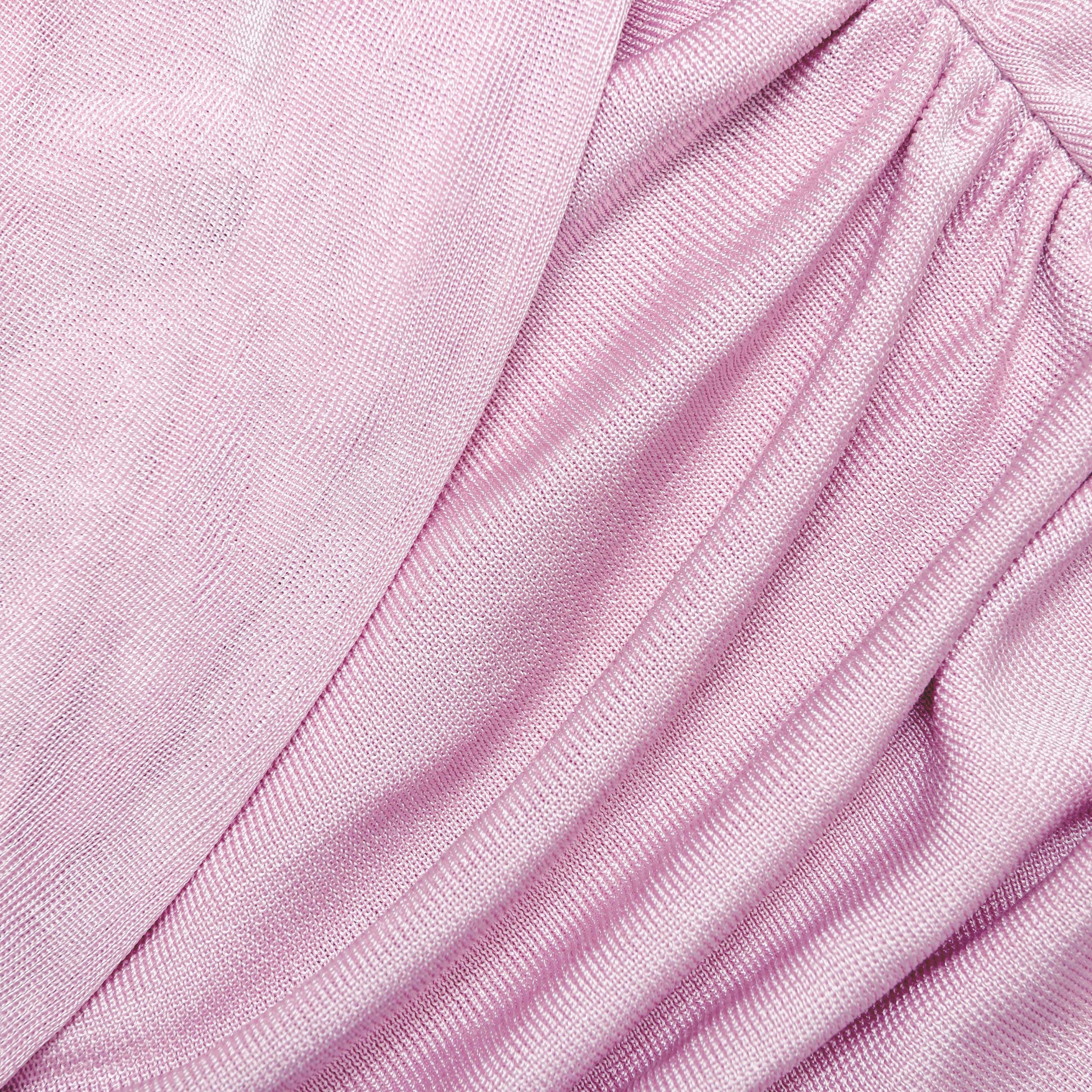 Self-Portrait Pink Cotton Draped Knit Midi Dress