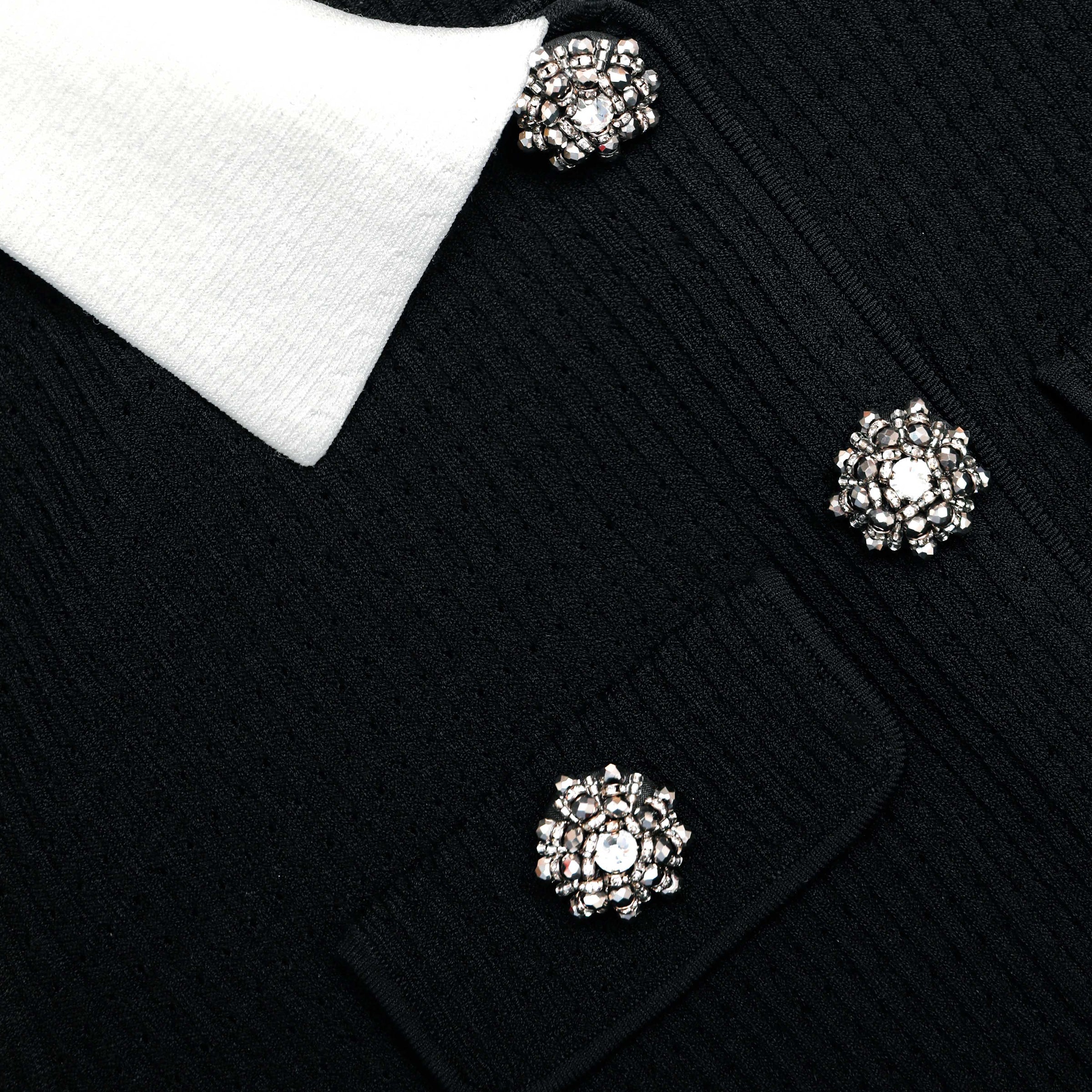 Self-Portrait Black Tailored Knit Mini Dress