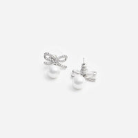 Self-Portrait Bow Pearl Earrings