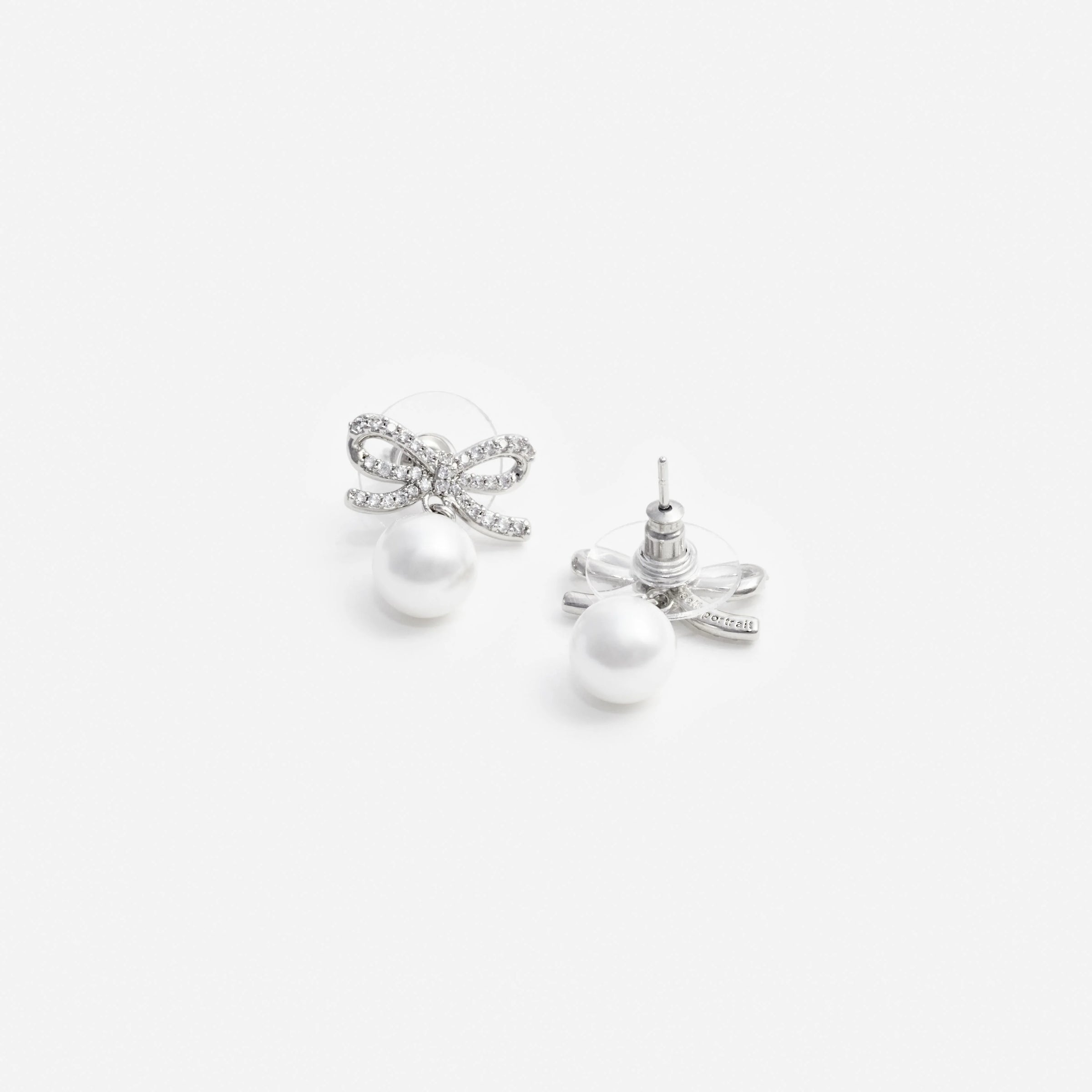 Self-Portrait Bow Pearl Earrings