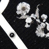 Self-Portrait Knit Floral Jacket & Skirt Ensemble